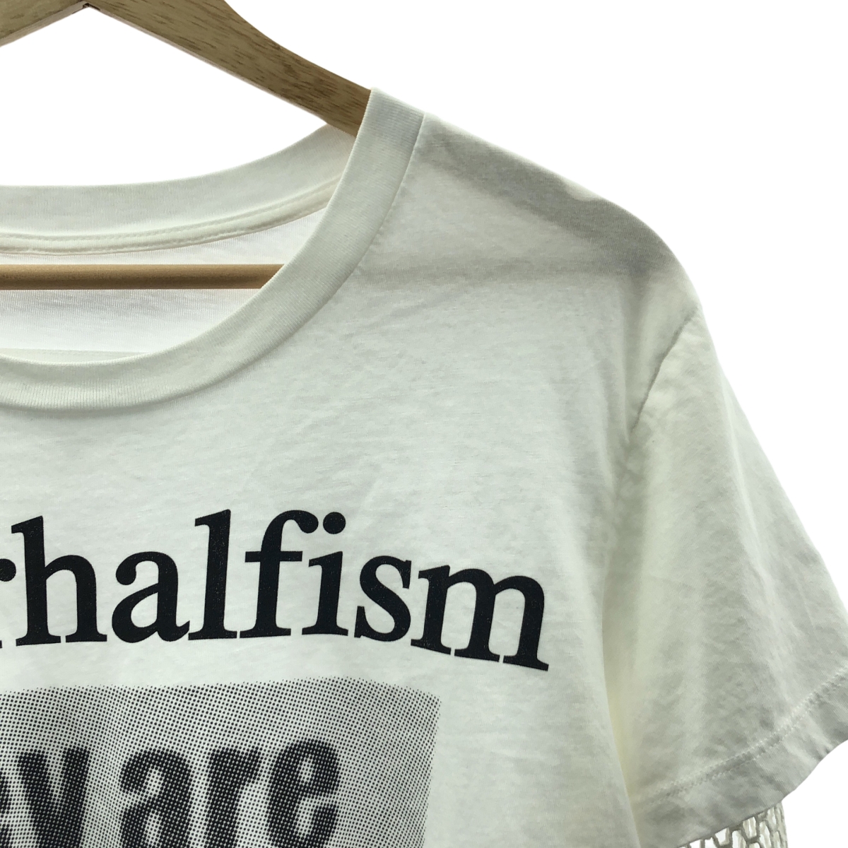 MM6 Maison Margiela / エムエムシックスメゾンマルジェラ かぎ編み メッシュスリーブ レイヤード プリント Tシャツ カットソー