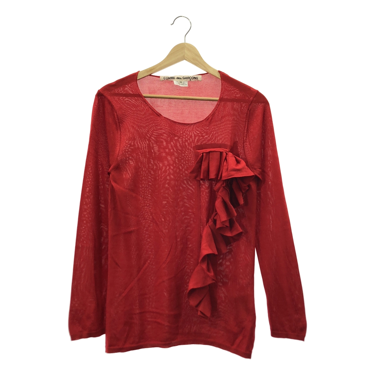 COMME des GARCONS / コムデギャルソン ポリエステル アセテート フリル装飾 ニット プルオーバー