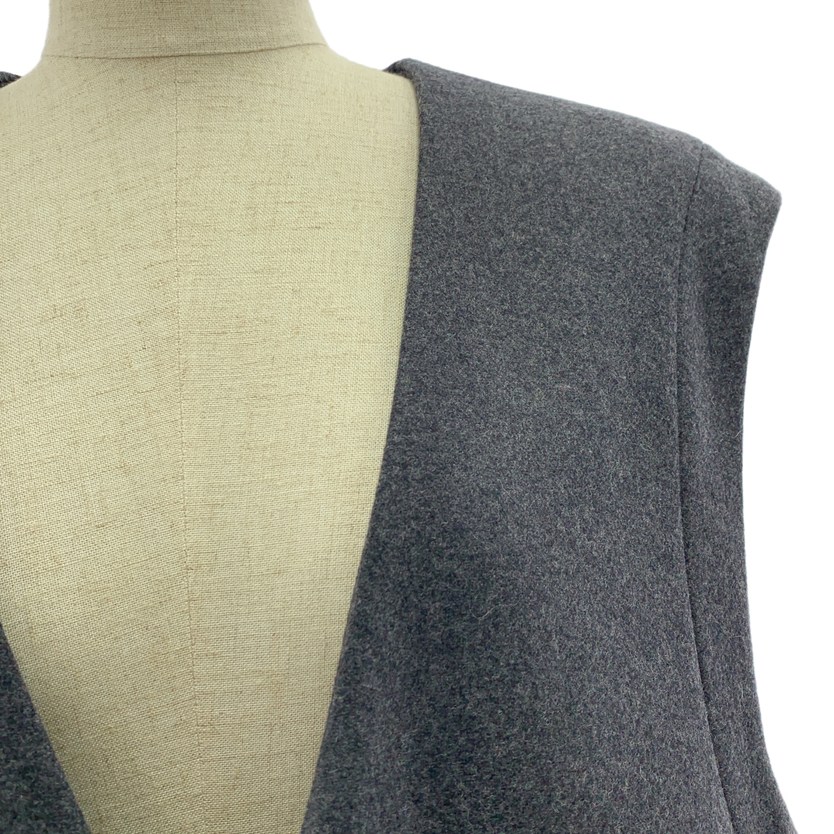 THE RERACS / ザリラクス ライトメルトンカラーレスロングベスト コート