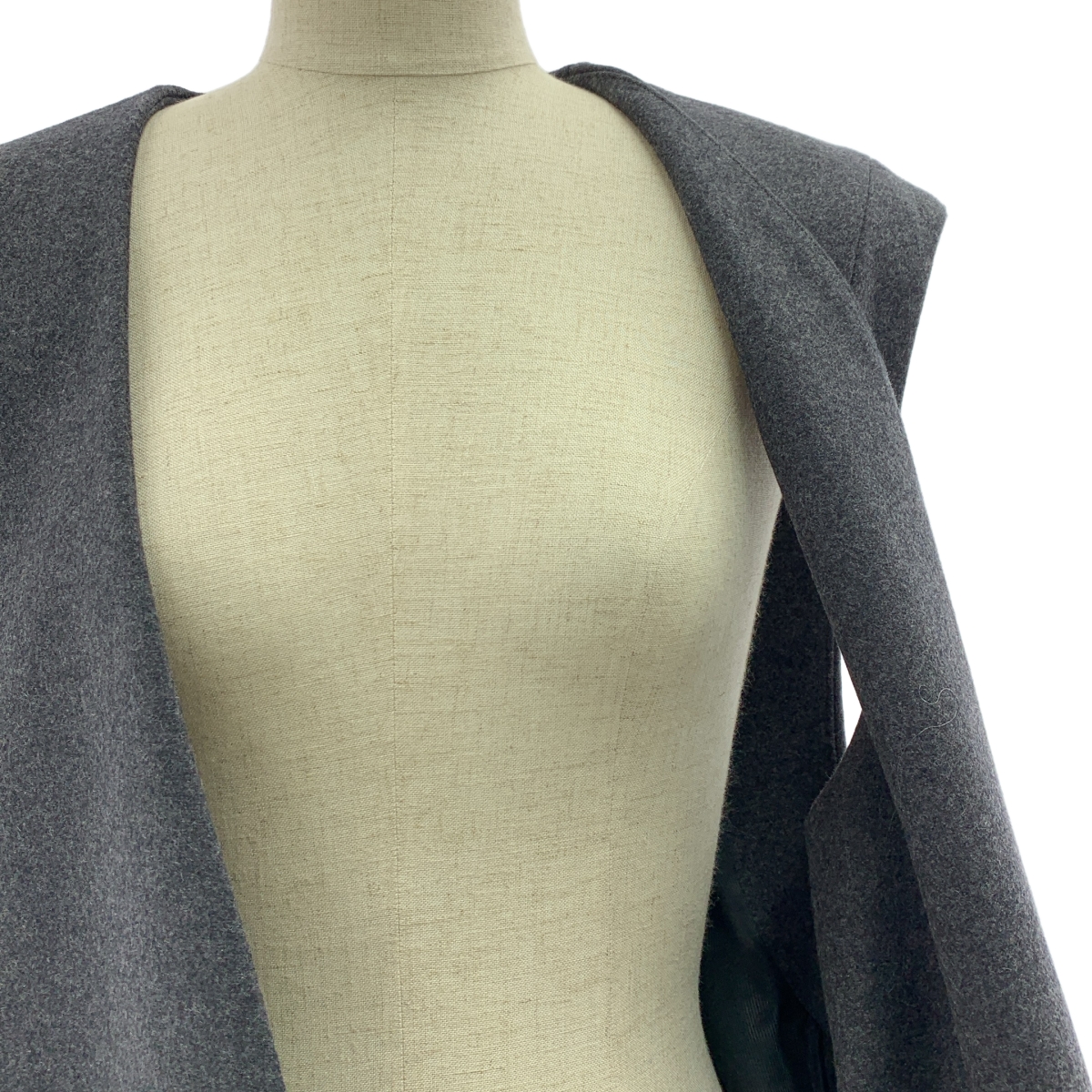 THE RERACS / ザリラクス ライトメルトンカラーレスロングベスト コート