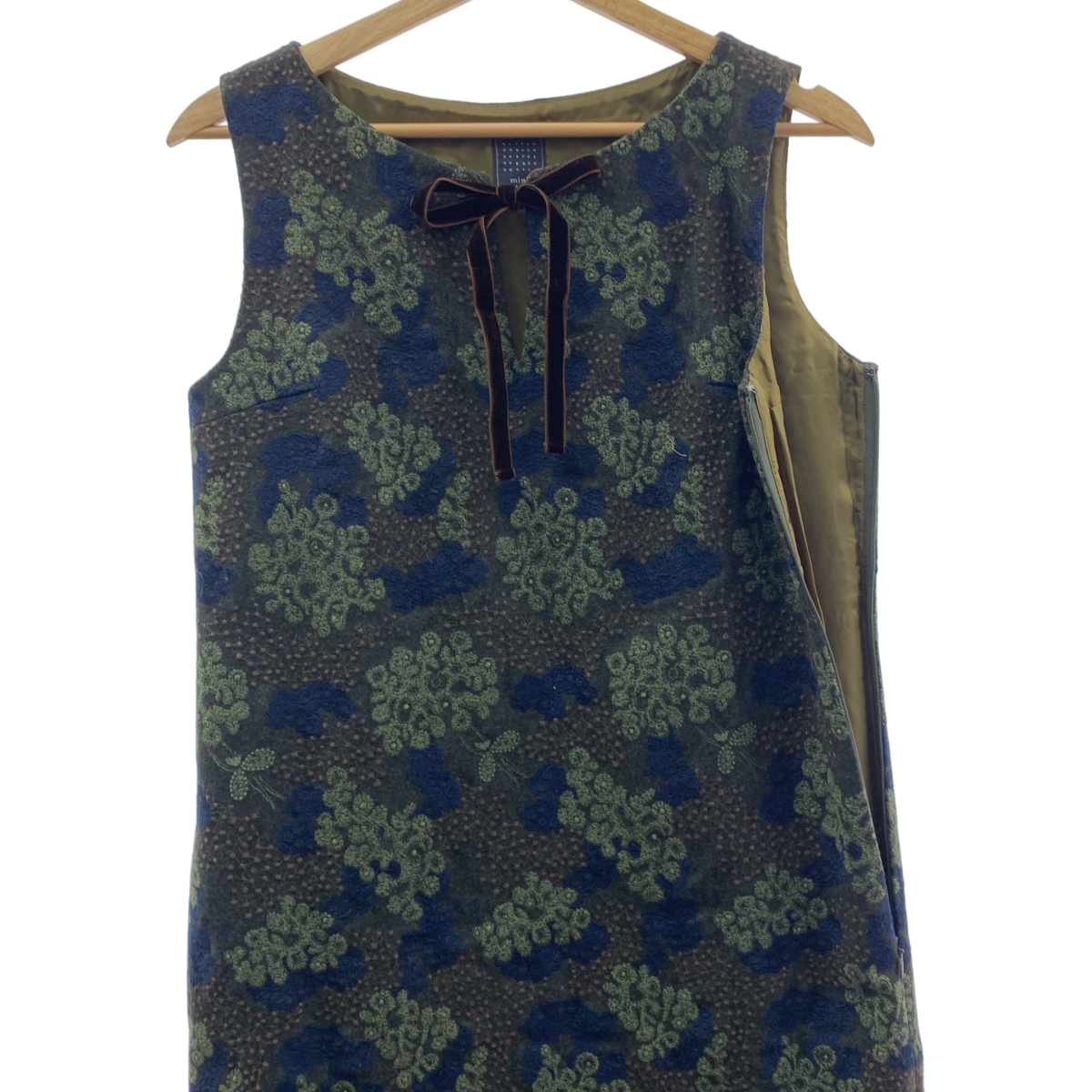 mina perhonen / ミナペルホネン happy camouflage / エンブロイダリー ワンピース / 総裏地