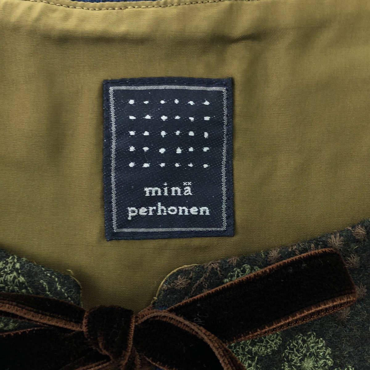 mina perhonen / ミナペルホネン happy camouflage / エンブロイダリー ワンピース / 総裏地