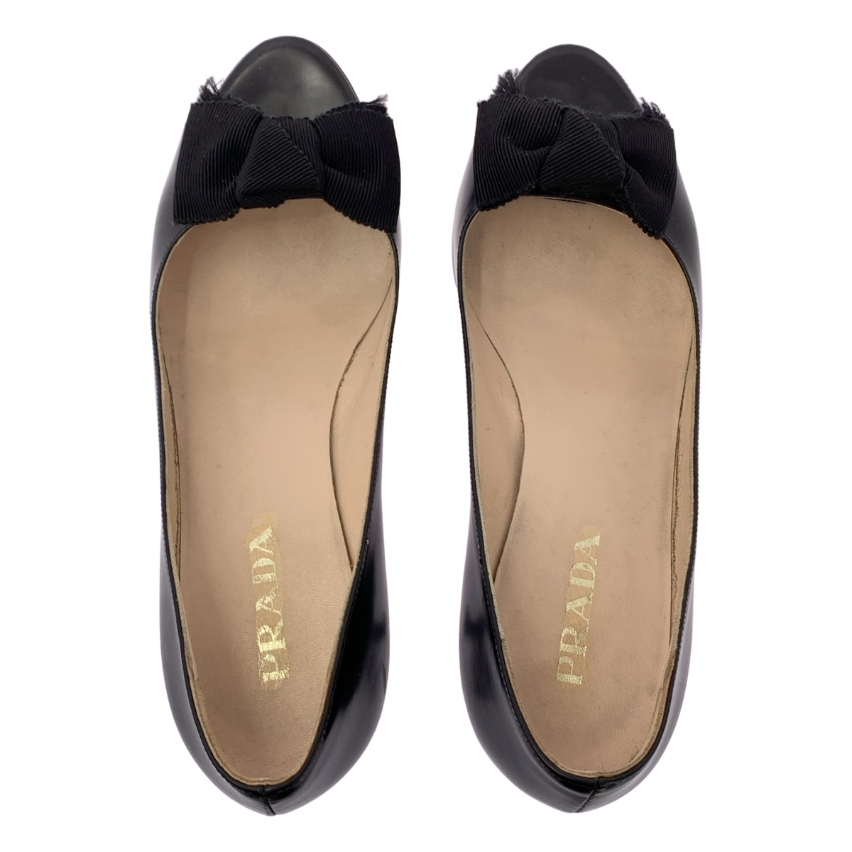 PRADA / プラダ オープントゥ リボン パンプス