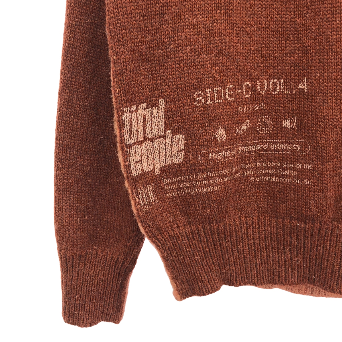 beautiful people / ビューティフルピープル ロゴプリント バイカラー クルーネックニット