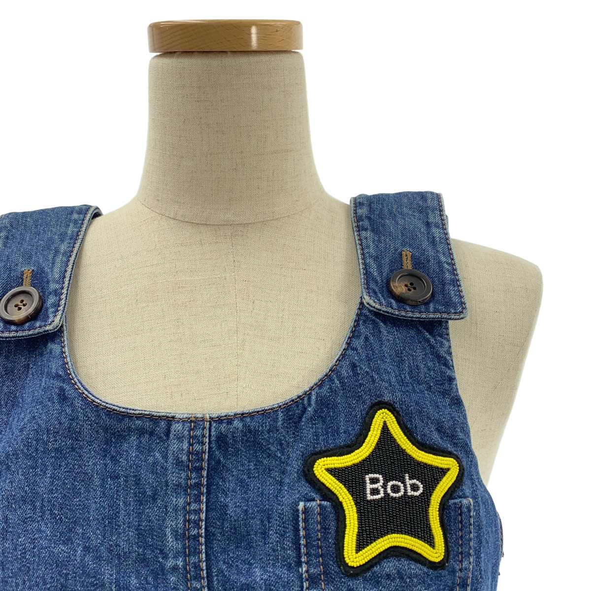 miu miu / ミュウミュウ デニム サイドスリット ポケット付き デニム ワンピース