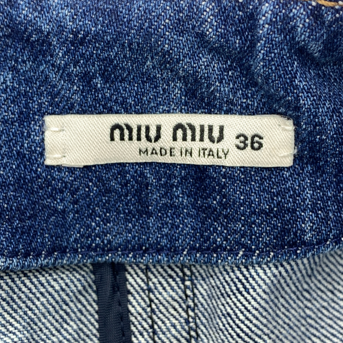 miu miu / ミュウミュウ デニム サイドスリット ポケット付き デニム ワンピース