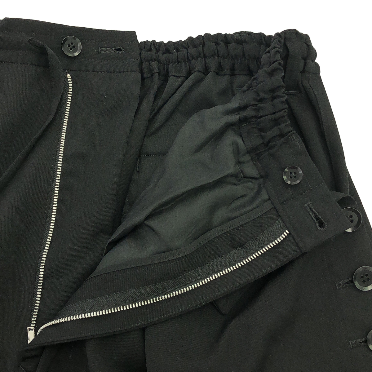 YOHJI YAMAMOTO POUR HOMME / ヨウジヤマモトプールオム ウールギャバジン サイドマルチボタン サルエルパンツ