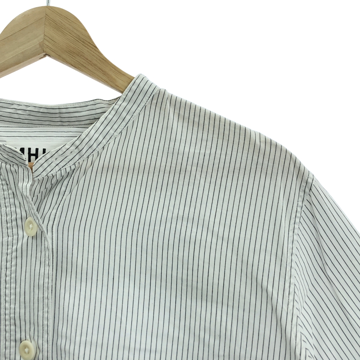 MHL. / エムエイチエルマーガレットハウエル GRAPHIC COTTON STRIPE カラーレスストライプシャツ