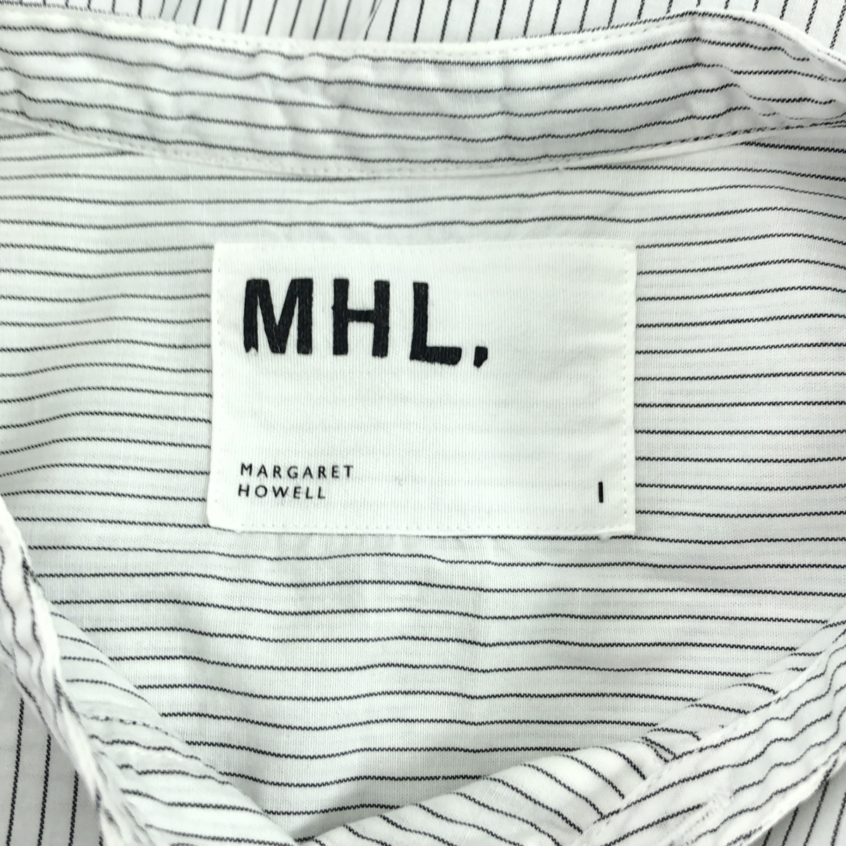 MHL. / エムエイチエルマーガレットハウエル GRAPHIC COTTON STRIPE カラーレスストライプシャツ