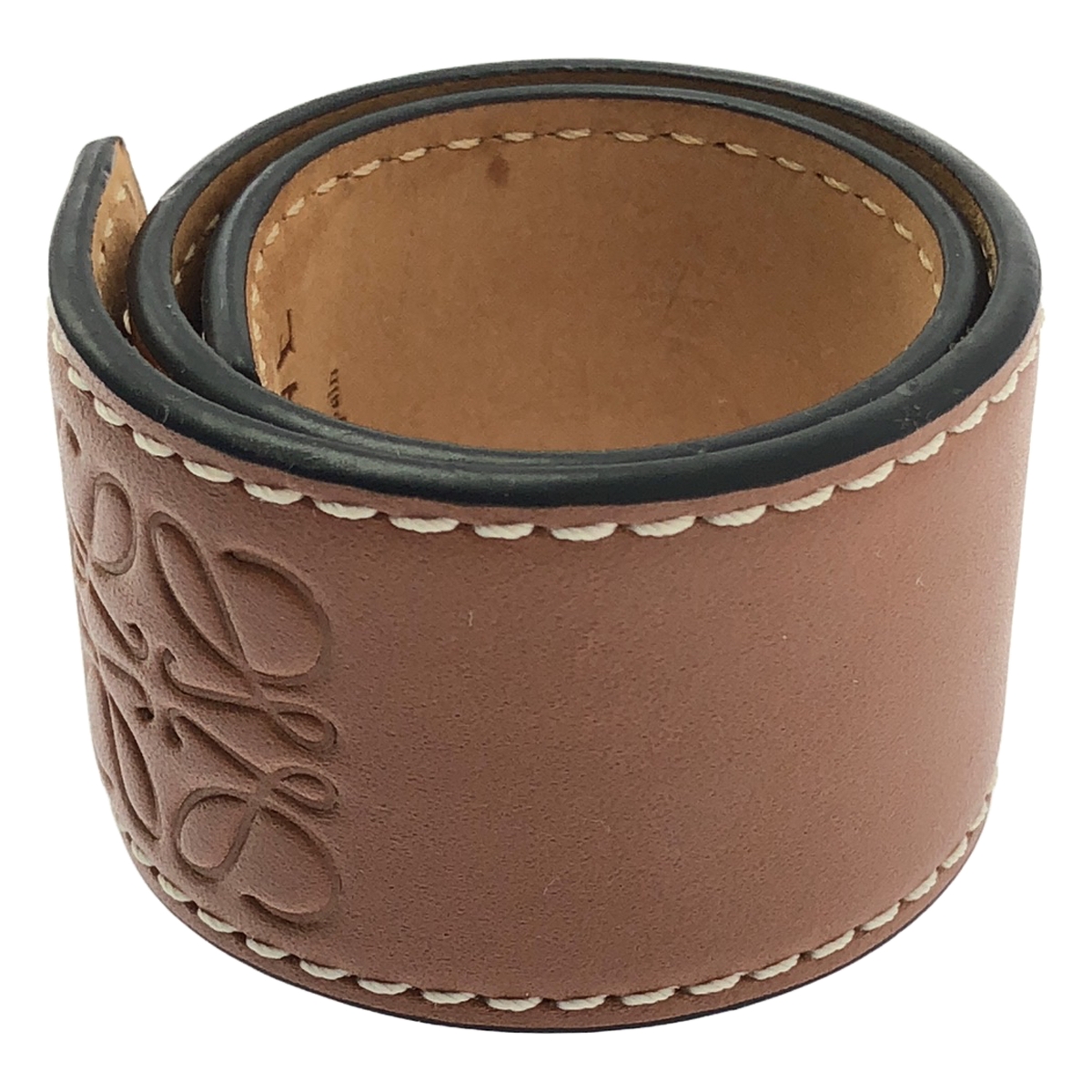 LOEWE / ロエベ レザー アナグラム 型押し バングル ブレスレット