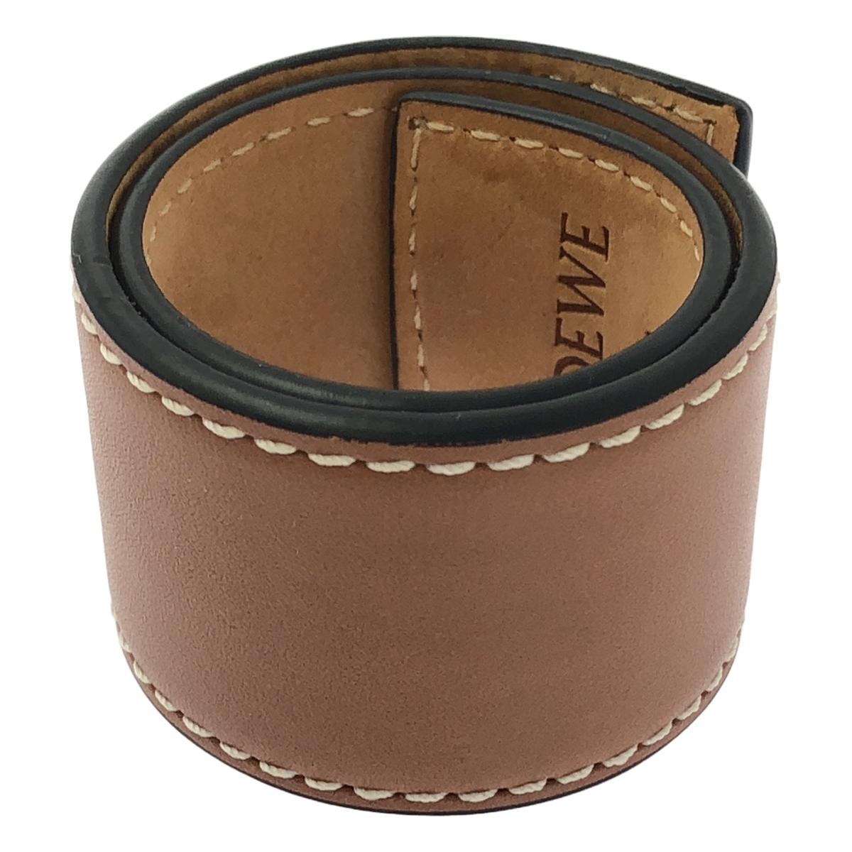 LOEWE / ロエベ レザー アナグラム 型押し バングル ブレスレット