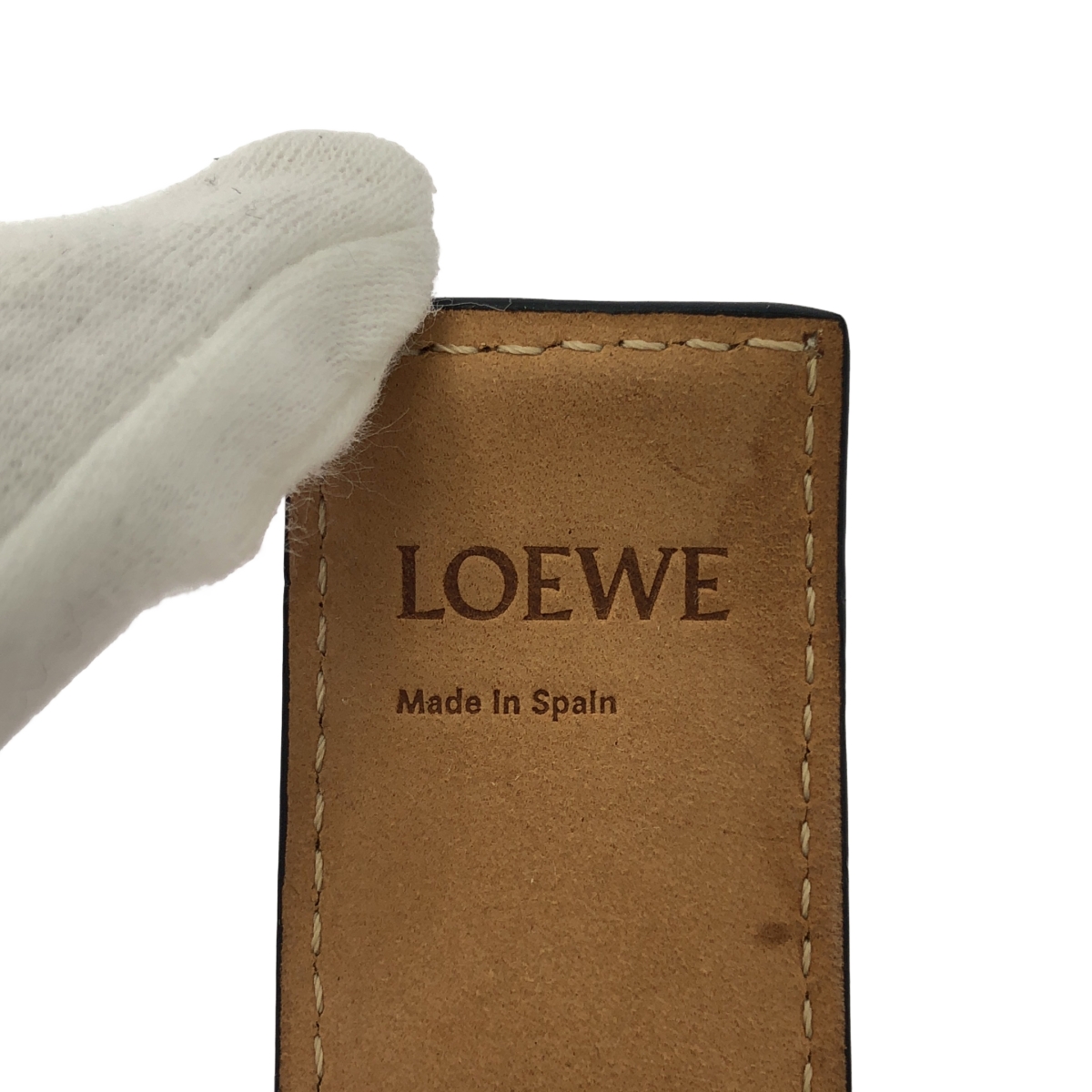 LOEWE / ロエベ レザー アナグラム 型押し バングル ブレスレット