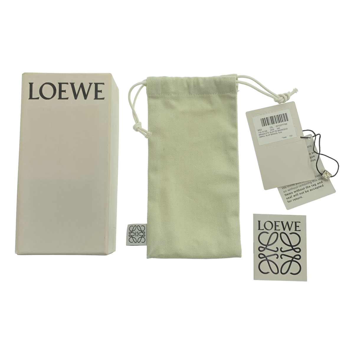 LOEWE / ロエベ レザー アナグラム 型押し バングル ブレスレット
