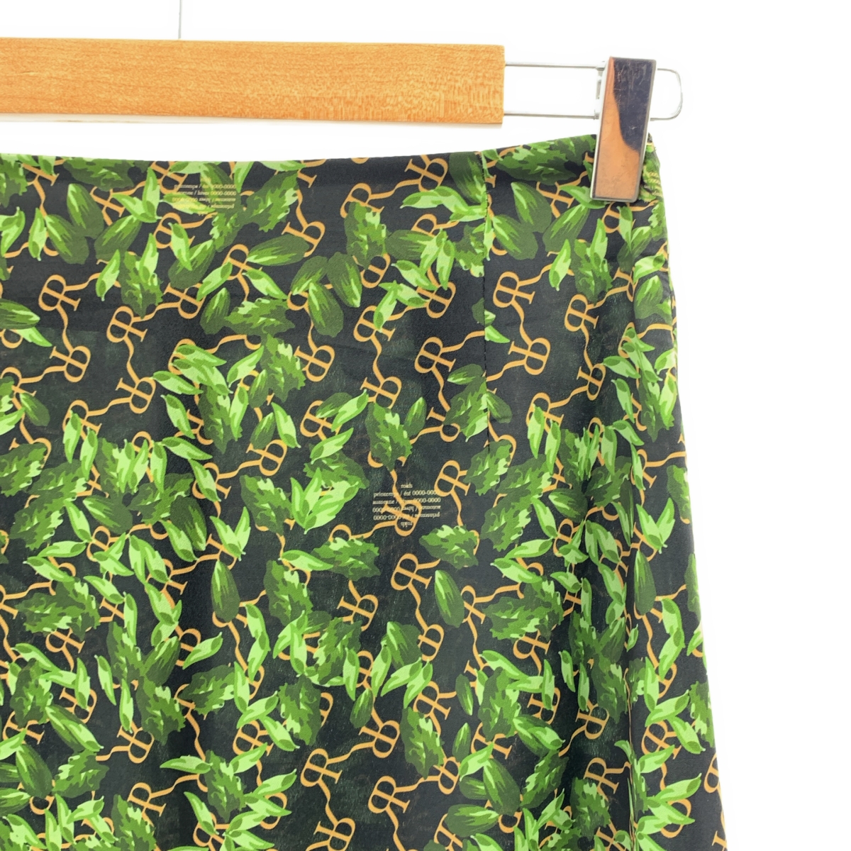 Rokh / ロック ボタニカル ロゴプリント ロングスカート