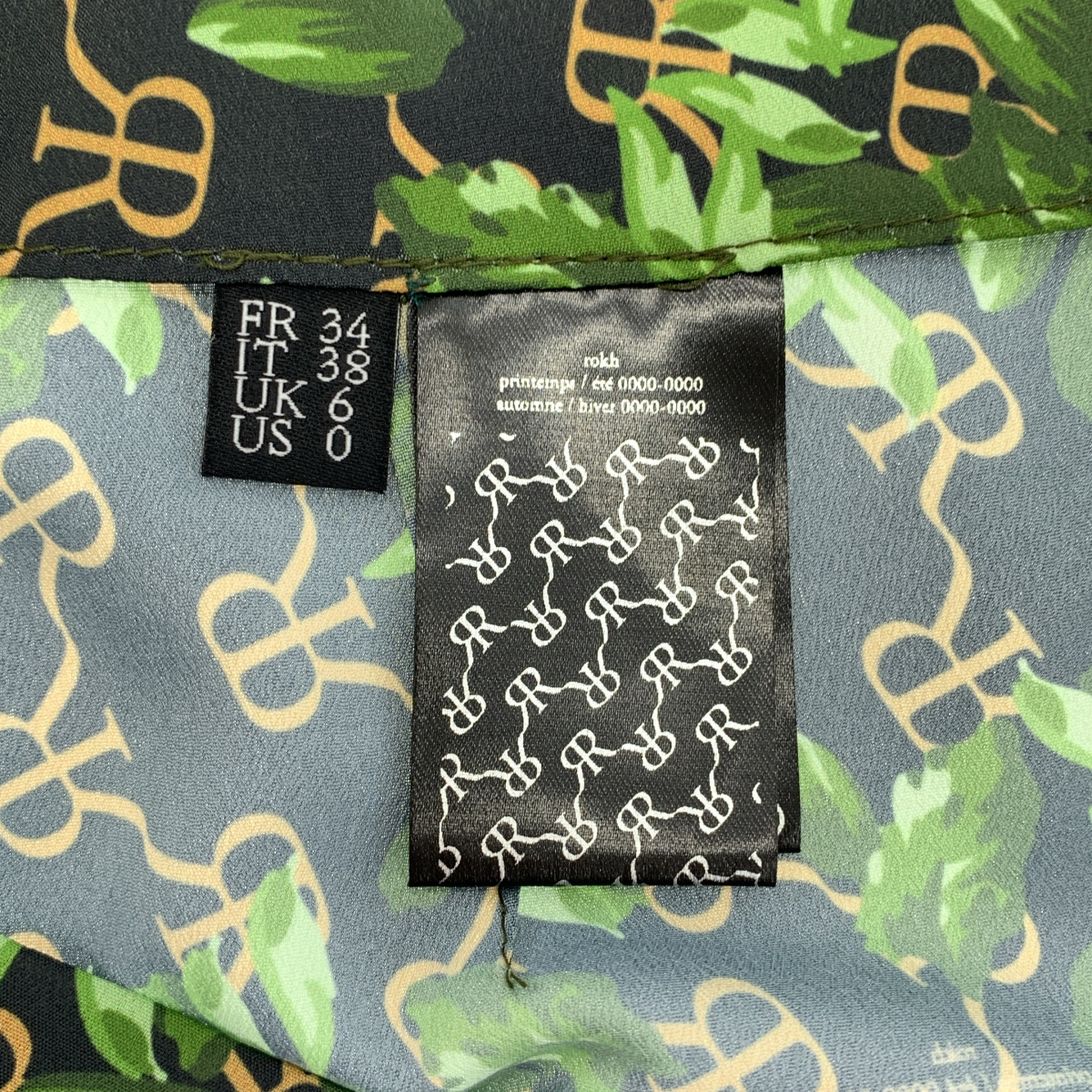 Rokh / ロック ボタニカル ロゴプリント ロングスカート