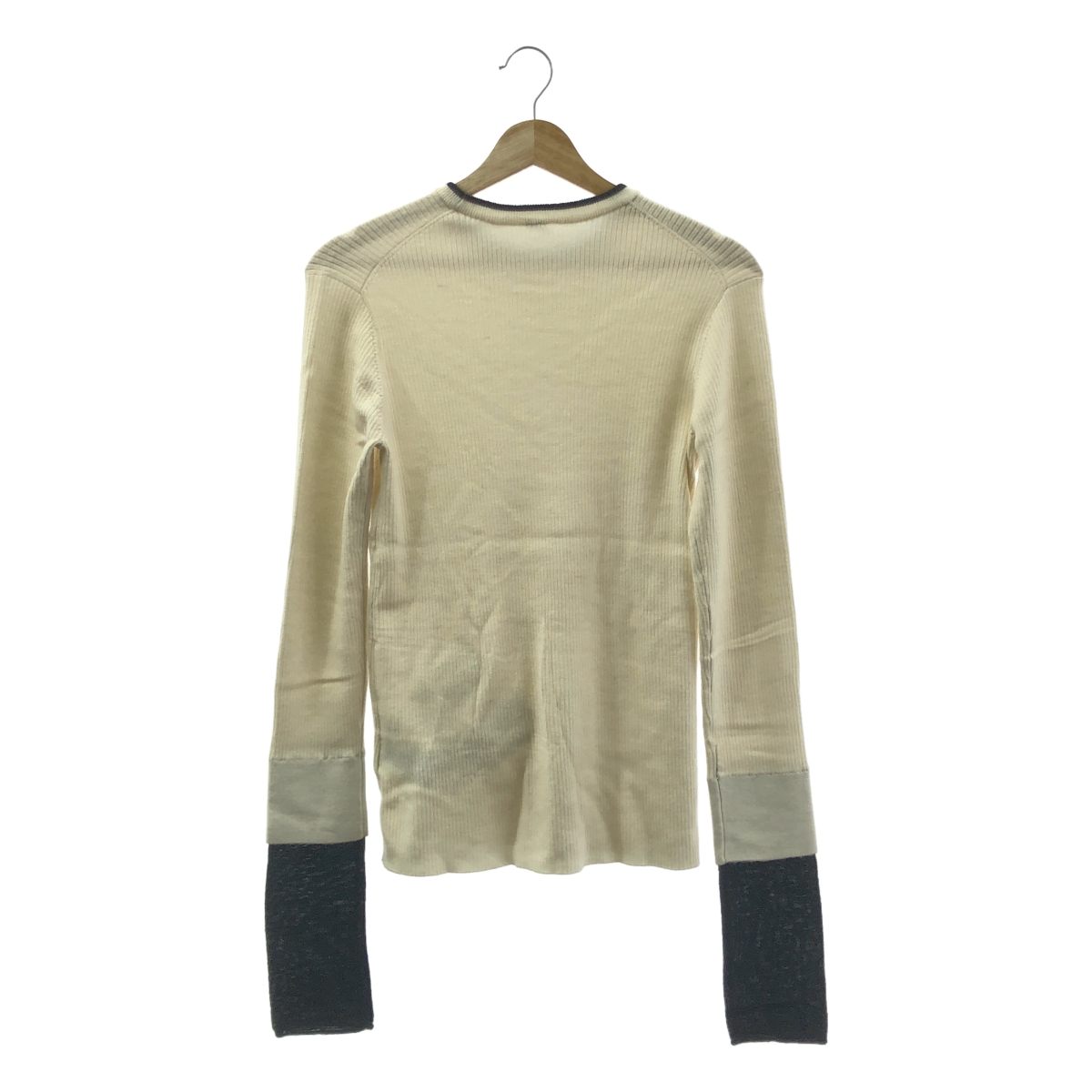 その他 バイカラー袖口レイヤードリブニット