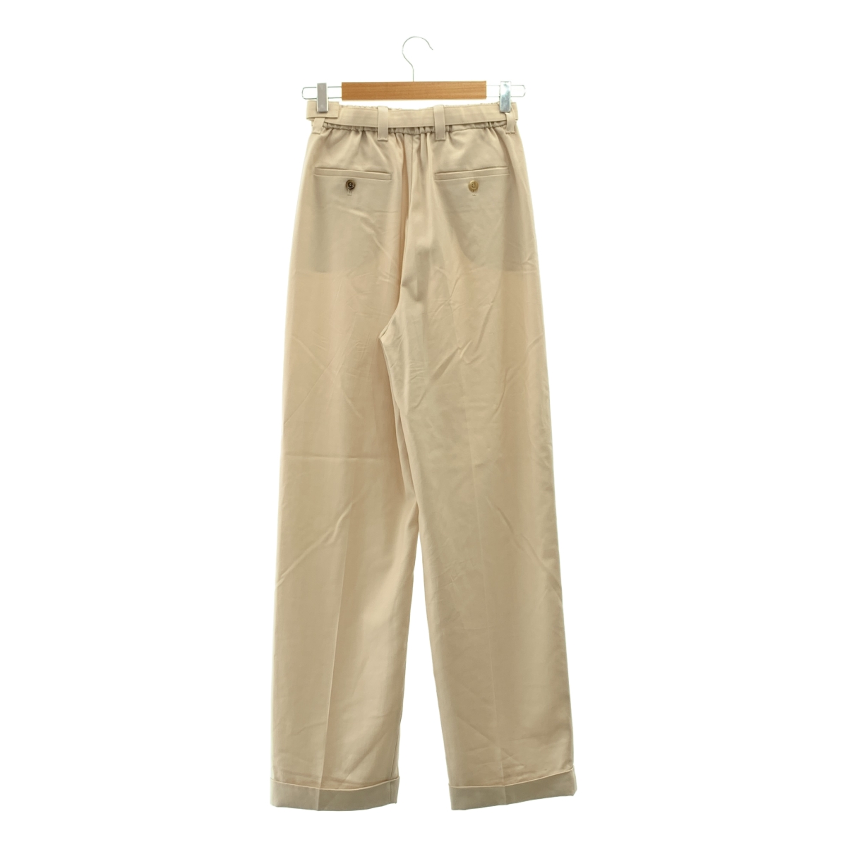 miu miu / ミュウミュウ ロゴ ベルテッド タック スラックス パンツ