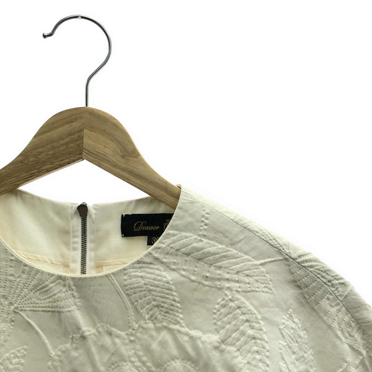 Drawer / ドゥロワー バックジップ マトラッセショートスリーブ ブラウス