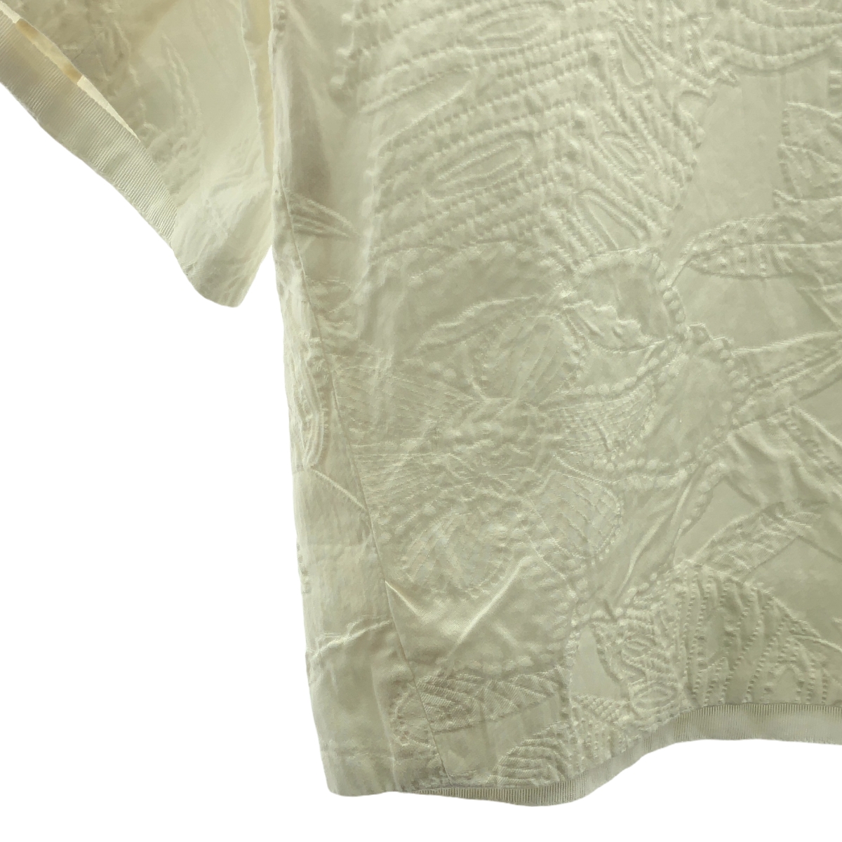 Drawer / ドゥロワー バックジップ マトラッセショートスリーブ ブラウス