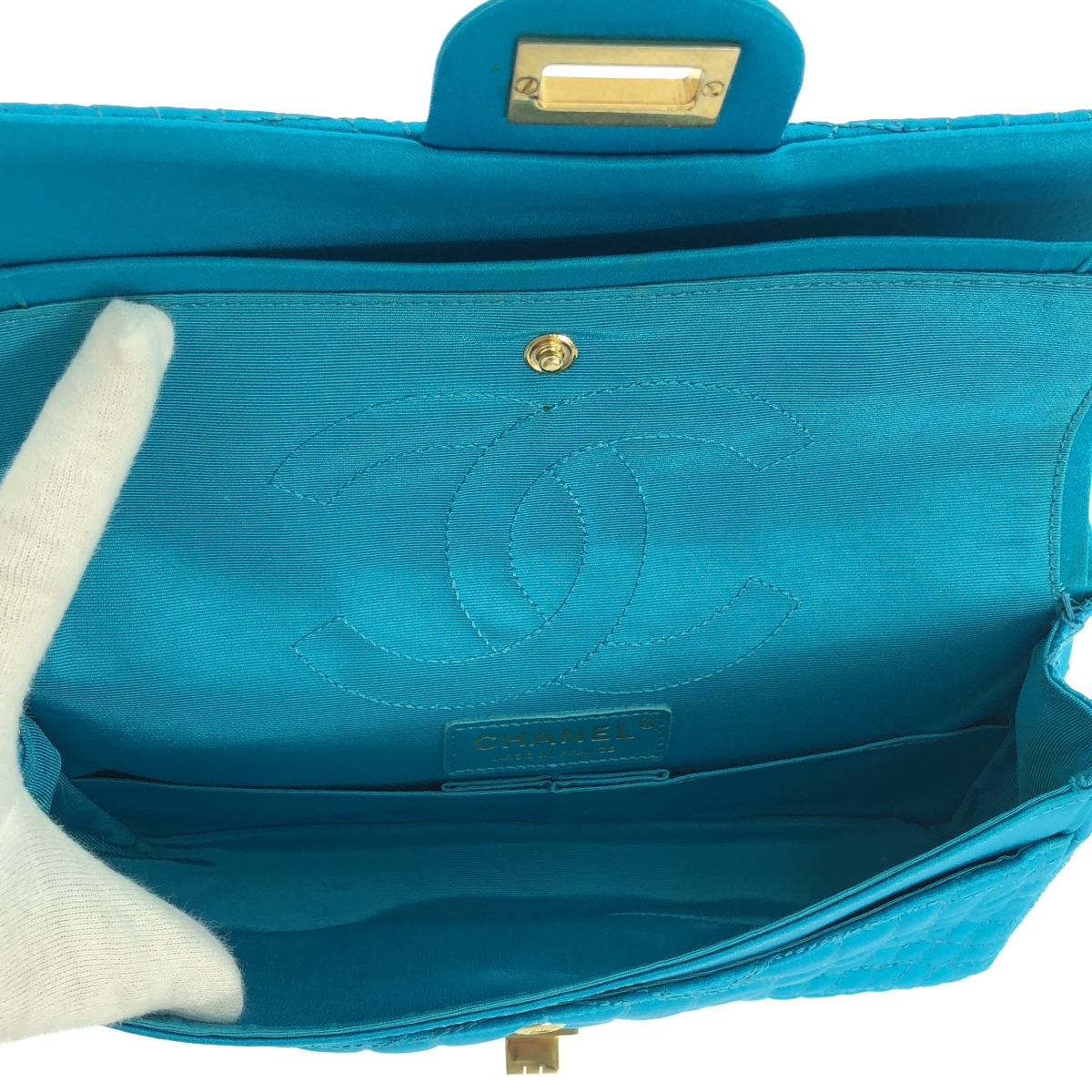 CHANEL / シャネル 2.55 ナイロン ダブルチェーン ダブルフラップ ショルダーバッグ