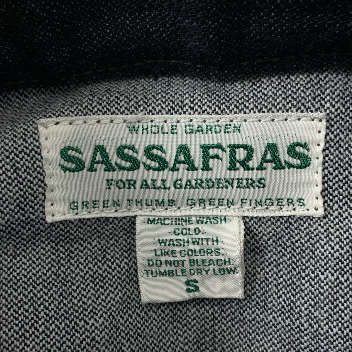 SASSAFRAS / ササフラス GARDENER JACKET デニム ガーデナージャケット