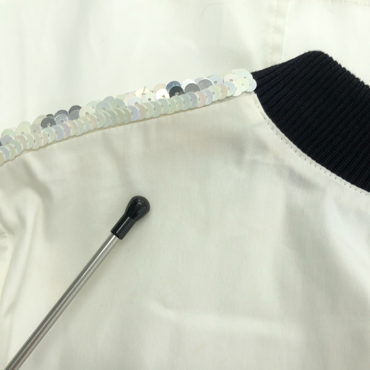 Christian Dior / クリスチャンディオール スパンコール 装飾 ニット切替 ロングスリーブシャツ