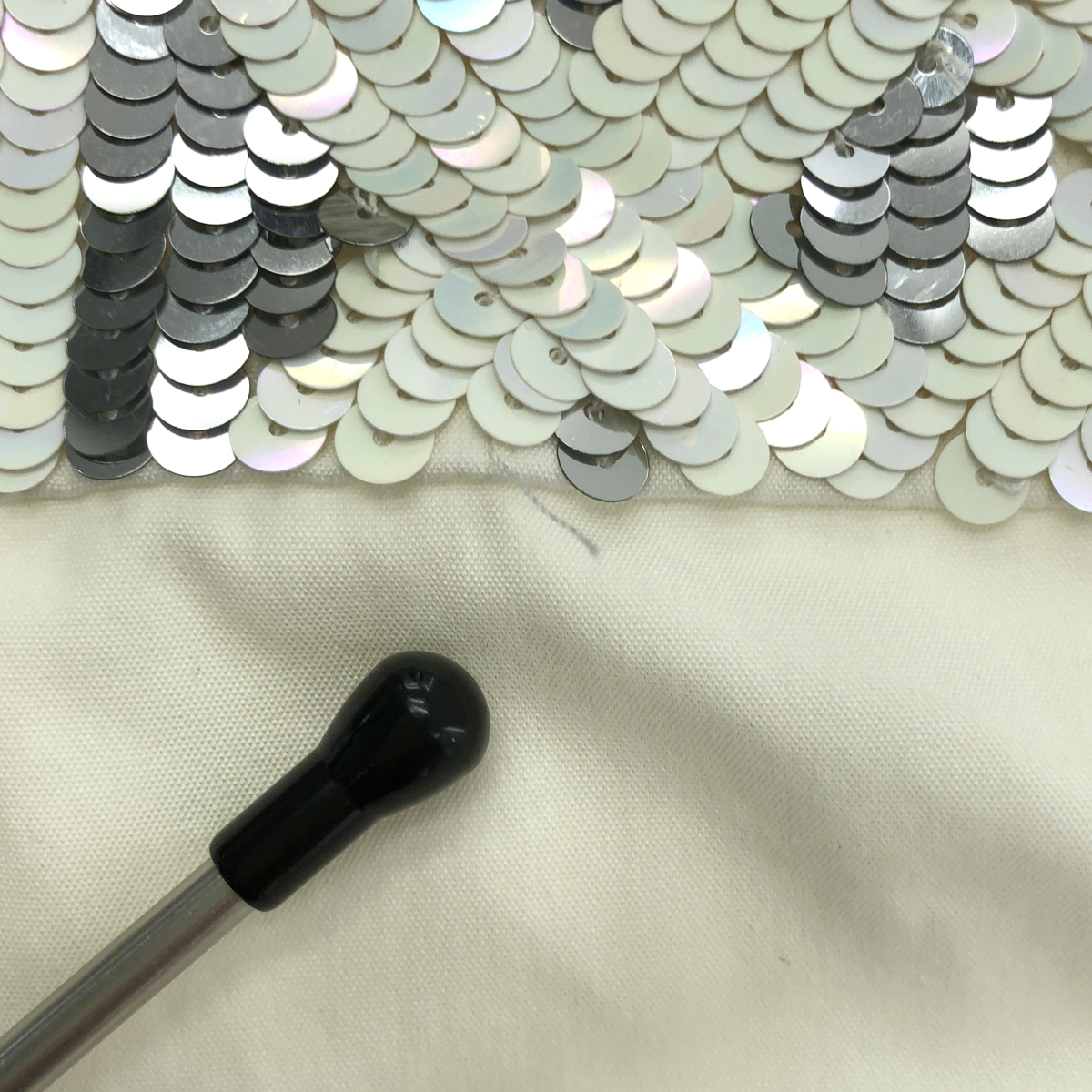 Christian Dior / クリスチャンディオール スパンコール 装飾 ニット切替 ロングスリーブシャツ