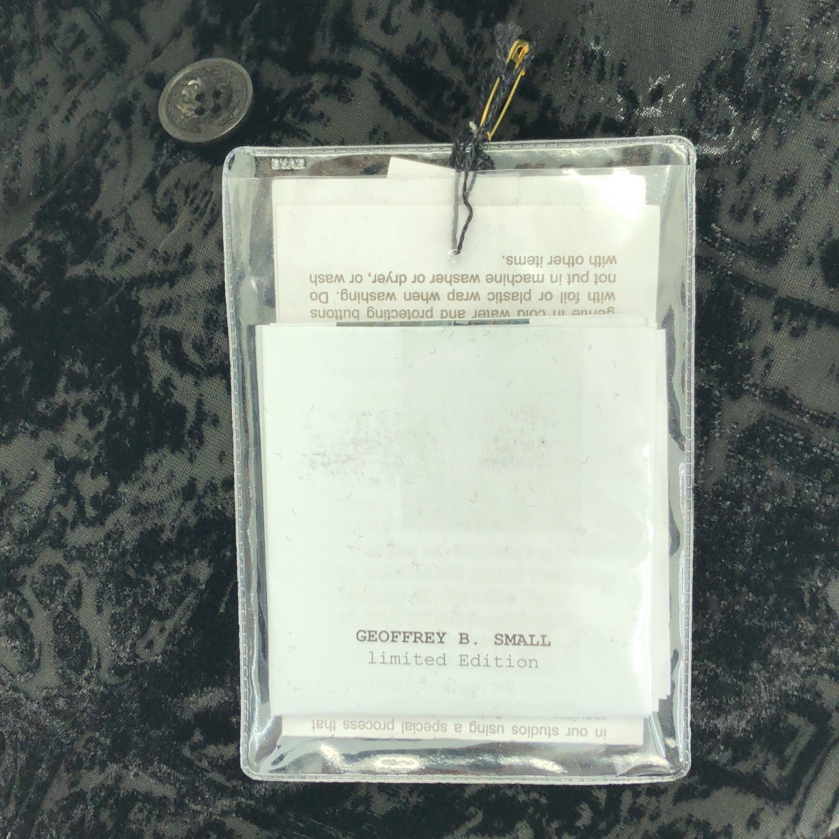 GEOFFREY B.SMALL / ジェフリーBスモール Limited Edition / hand dyed como silk and viscose velvet burn out 絵画柄 ベルベット ロングシャツ