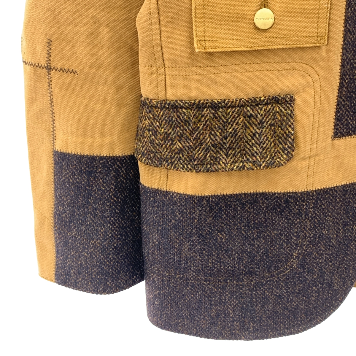JUNYA WATANABE COMME des GARCONS MAN / ジュンヤワタナベコムデギャルソンマン ×CARHARTT カーハート / 再構築 ツイード切替 ダック テーラードジャケット