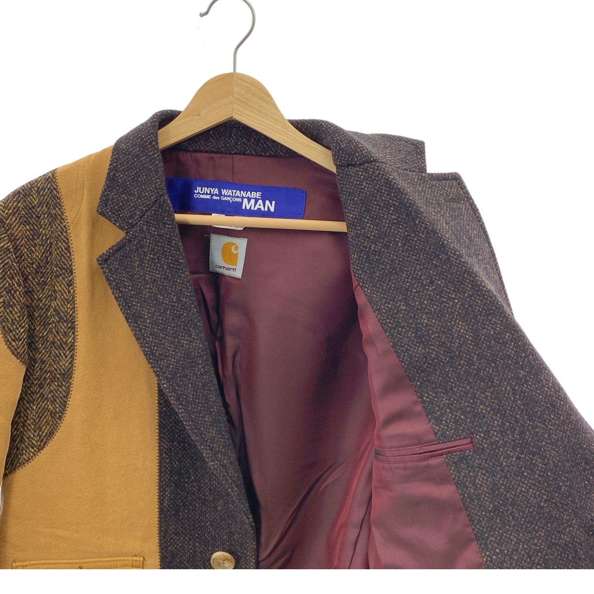 JUNYA WATANABE COMME des GARCONS MAN / ジュンヤワタナベコムデギャルソンマン ×CARHARTT カーハート / 再構築 ツイード切替 ダック テーラードジャケット