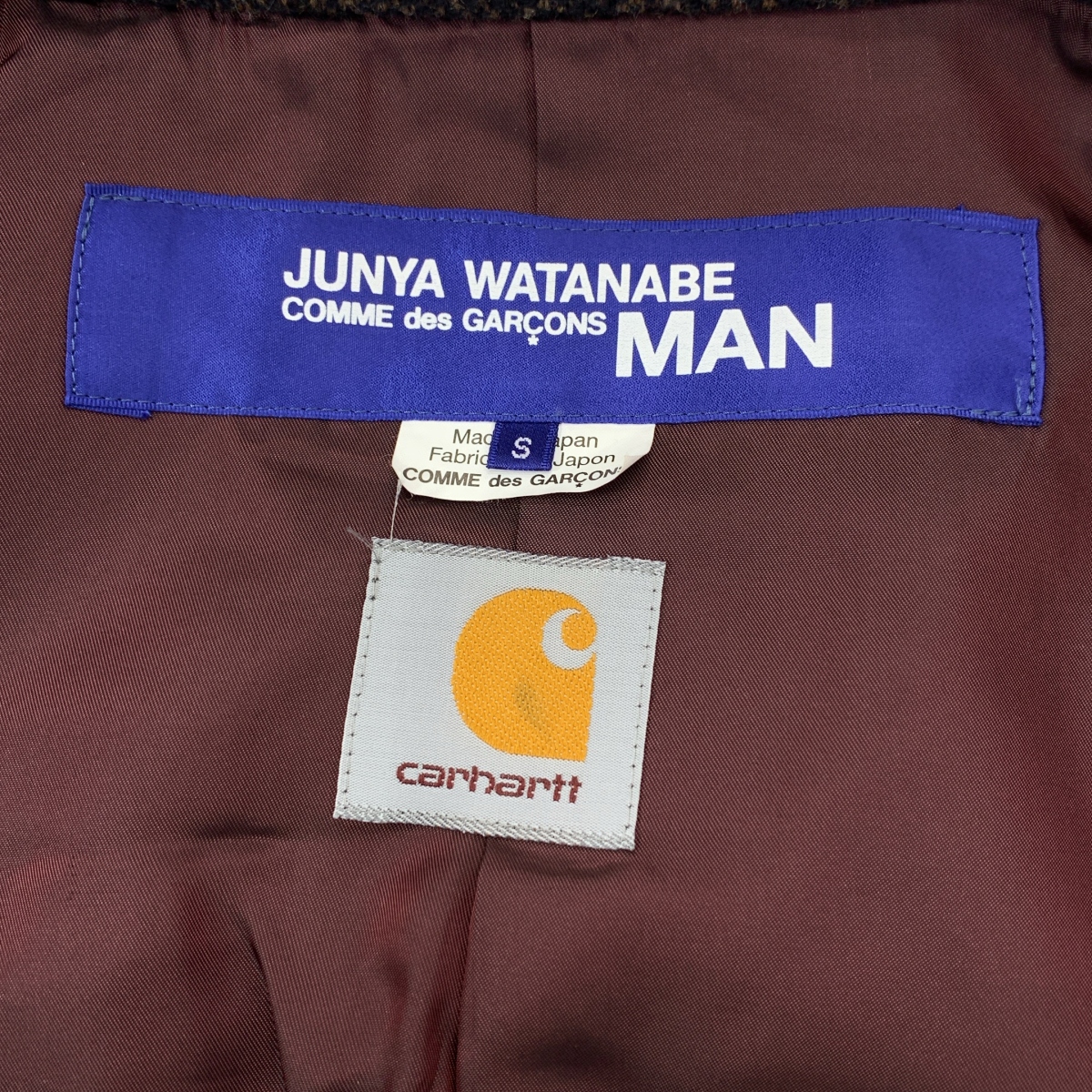 JUNYA WATANABE COMME des GARCONS MAN / ジュンヤワタナベコムデギャルソンマン ×CARHARTT カーハート / 再構築 ツイード切替 ダック テーラードジャケット