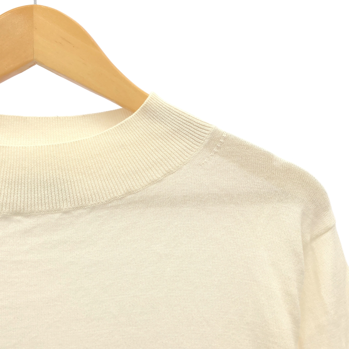 MARGARET HOWELL / マーガレットハウエル コットン シルク リブ スリット サマー ニット