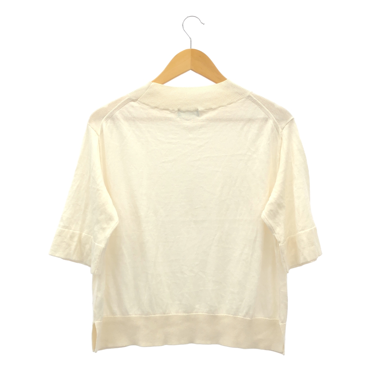 MARGARET HOWELL / マーガレットハウエル コットン シルク リブ スリット サマー ニット