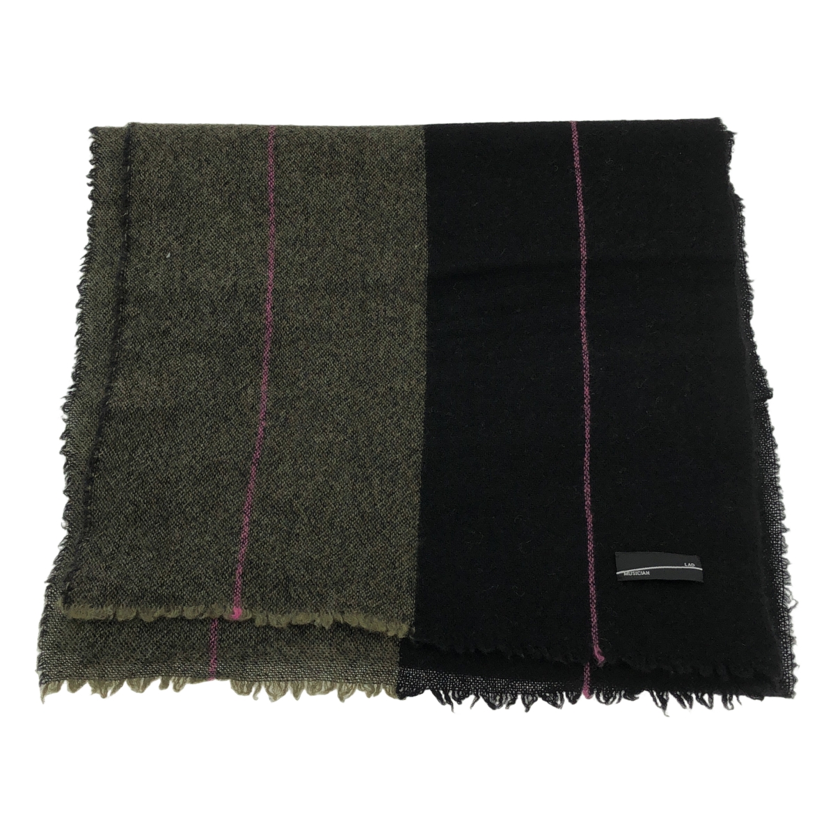 LAD MUSICIAN / ラッドミュージシャン ウール バイカラー 大判 ストール マフラー