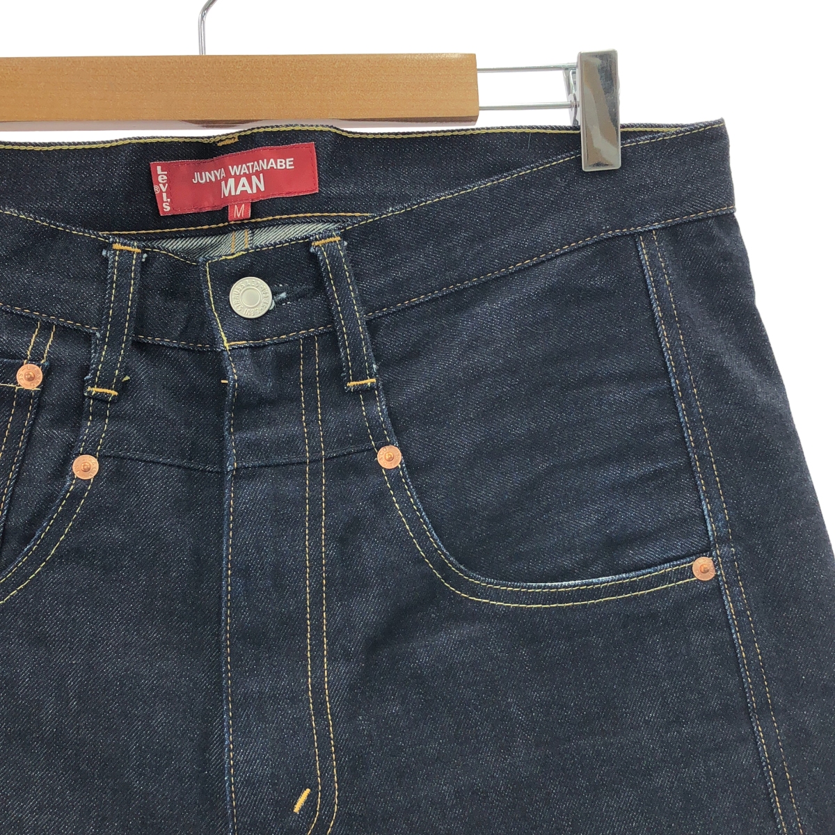 JUNYA WATANABE MAN / ジュンヤワタナベマン ×Levi's リーバイス / レザーパッチ ハイライズ デニムパンツ