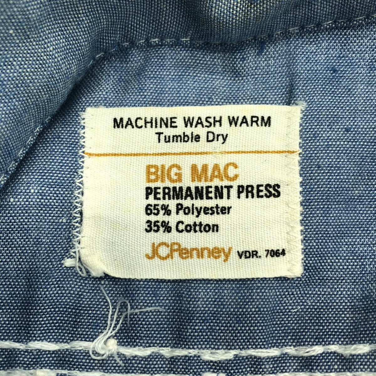 VINTAGE / ヴィンテージ古着 J.C.Penney BIG MAC / ジェイシーペニー ビッグマック エンブロイダリー シャンブレー シャツ