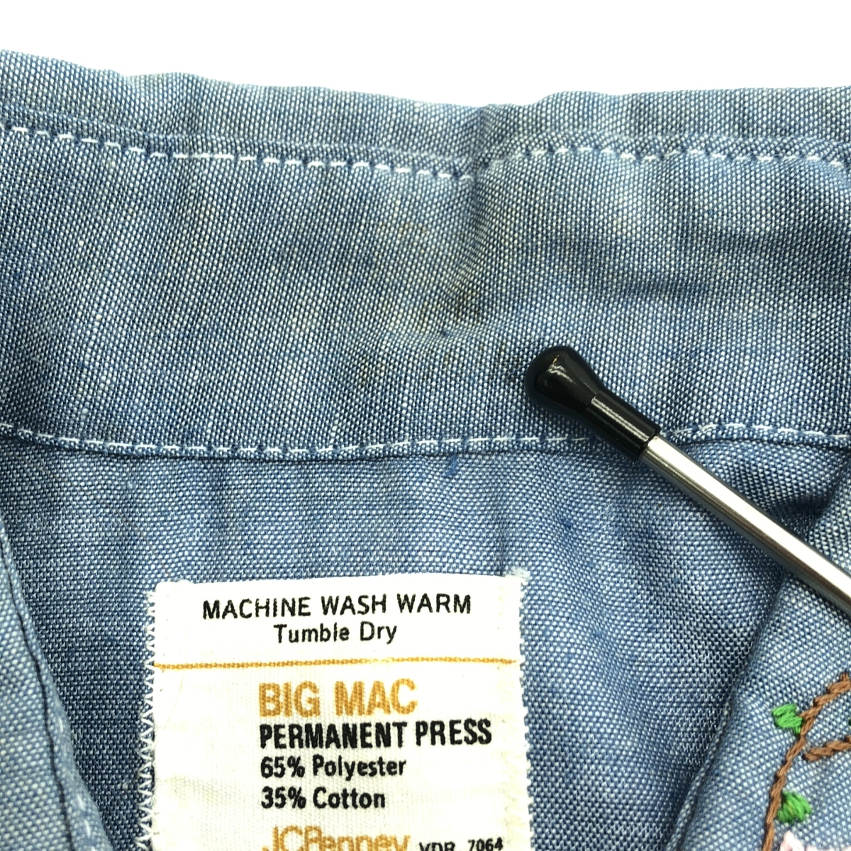 VINTAGE / ヴィンテージ古着 J.C.Penney BIG MAC / ジェイシーペニー ビッグマック エンブロイダリー シャンブレー シャツ