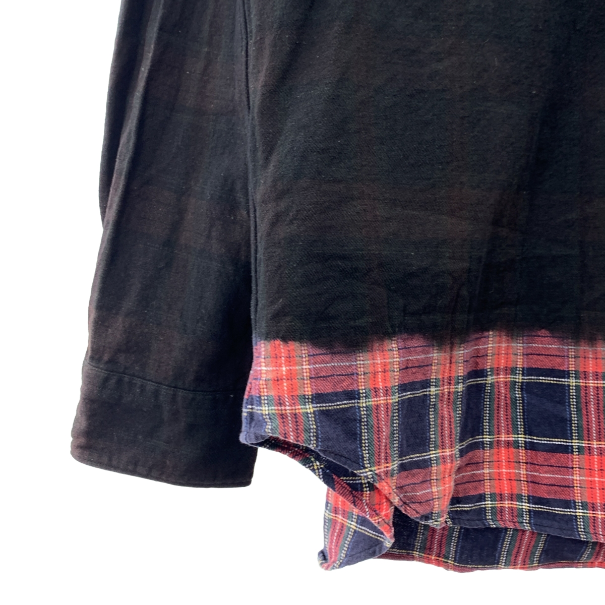 BLACK COMME des GARCONS / ブラックコムデギャルソン 製品加工 脱色 チェック オーバーシャツ