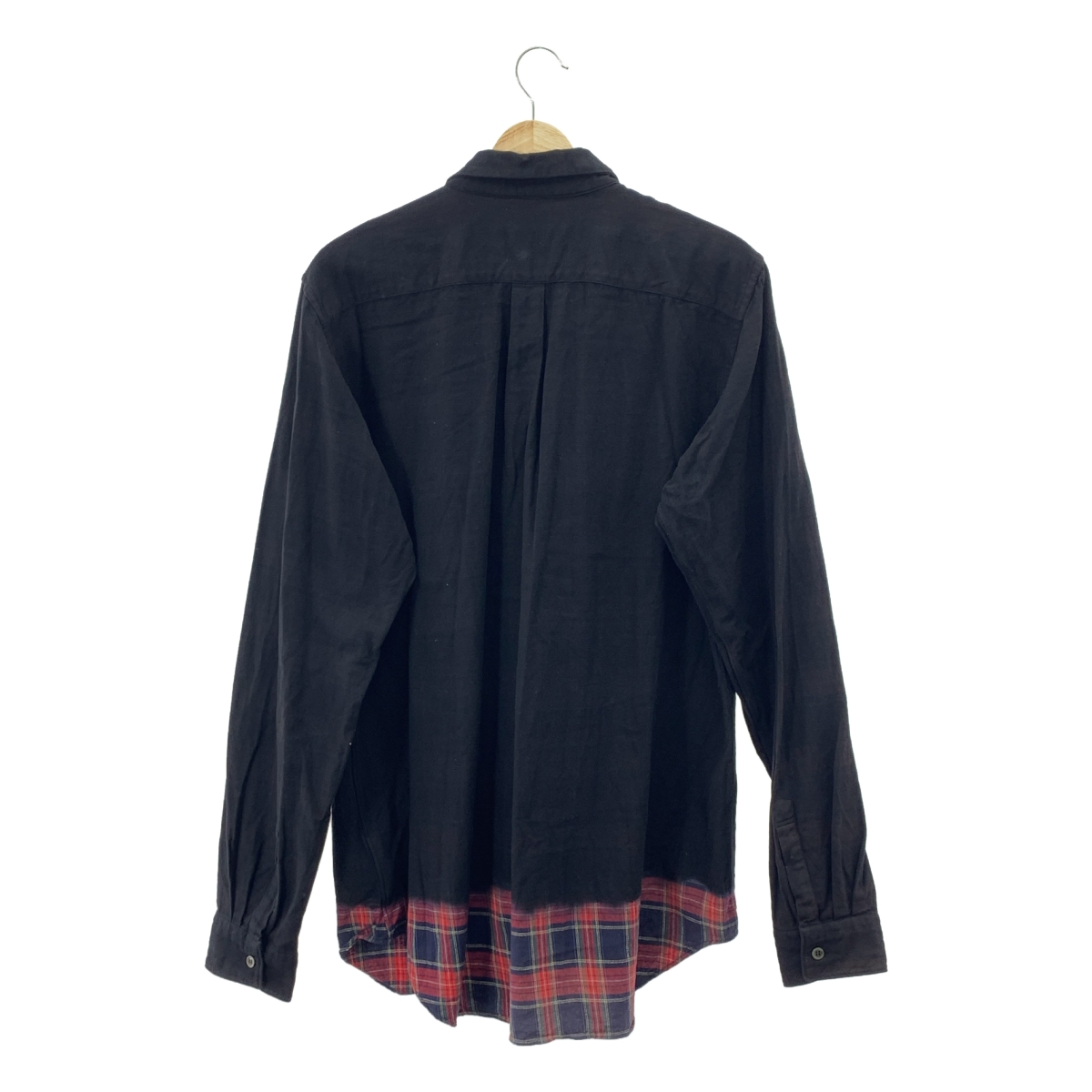 BLACK COMME des GARCONS / ブラックコムデギャルソン 製品加工 脱色 チェック オーバーシャツ