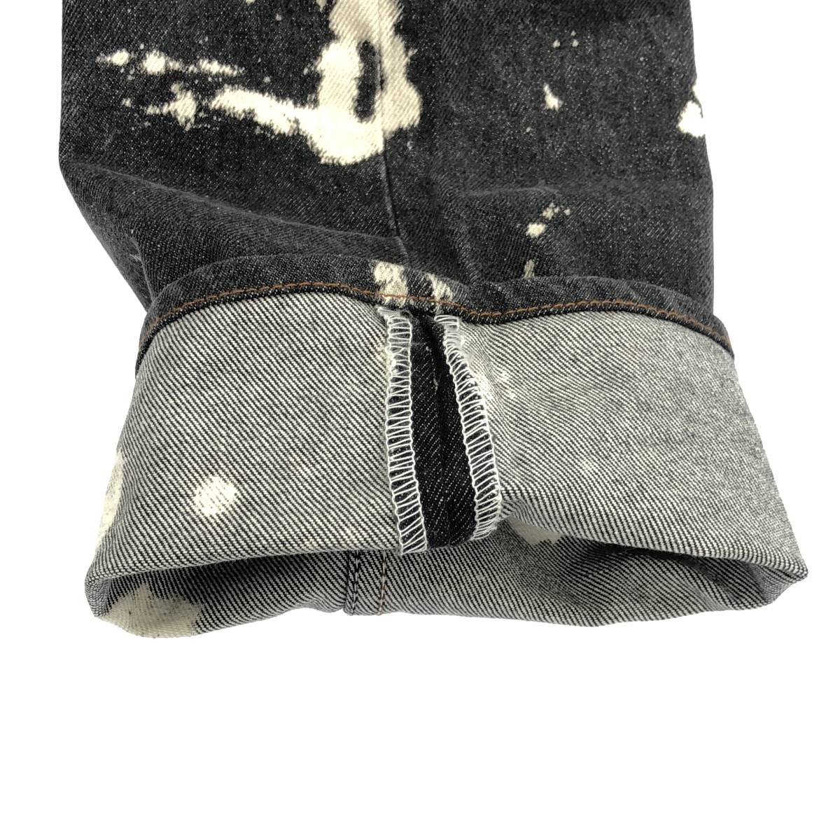 LE / エルイー ESSENTIAL BLACK DENIM KK ブリーチ加工 デニムパンツ