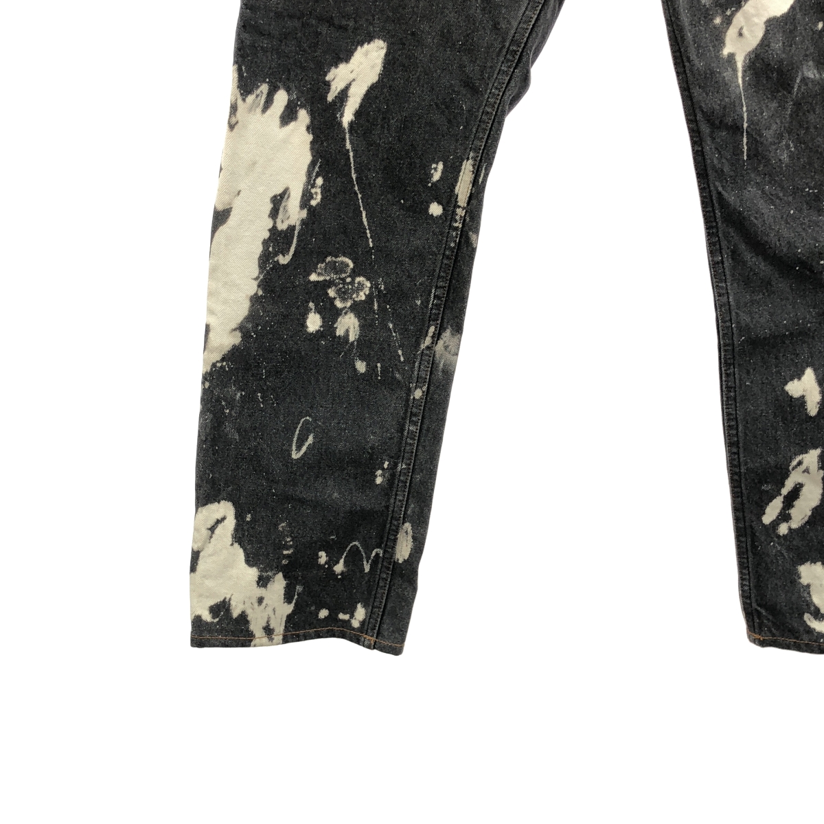 LE / エルイー ESSENTIAL BLACK DENIM KK ブリーチ加工 デニムパンツ