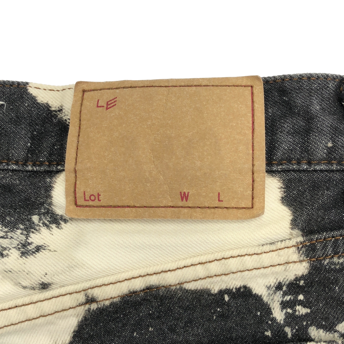 LE / エルイー ESSENTIAL BLACK DENIM KK ブリーチ加工 デニムパンツ