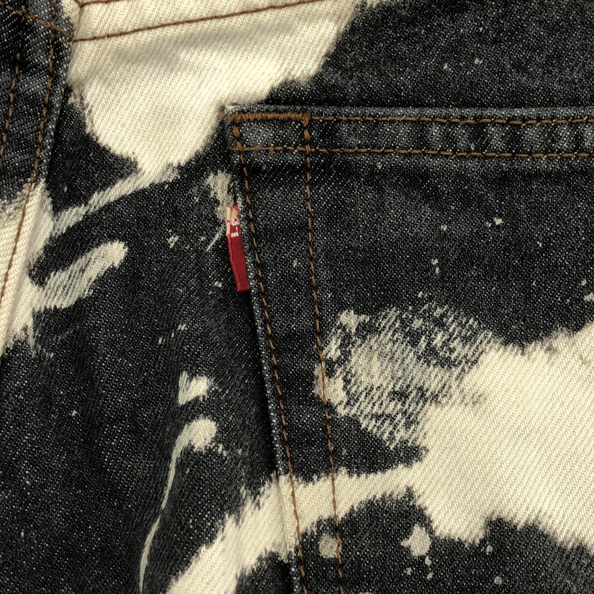 LE / エルイー ESSENTIAL BLACK DENIM KK ブリーチ加工 デニムパンツ