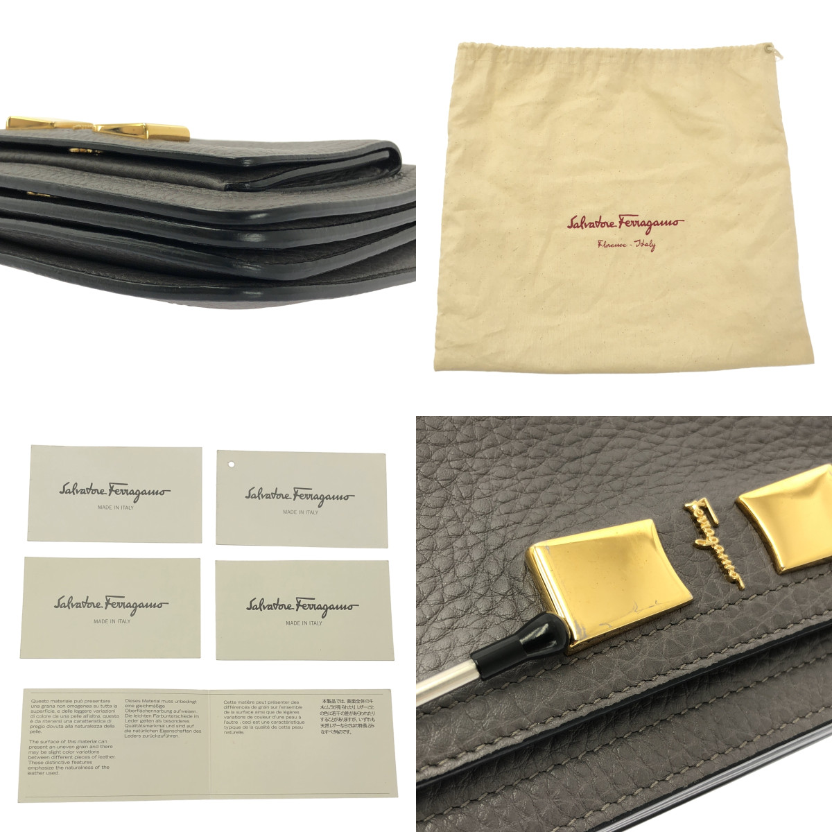 Salvatore Ferragamo / サルヴァトーレフェラガモ ヴァラ レザー チェーン ショルダーバッグ