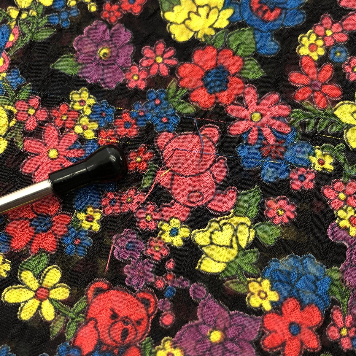 HYSTERIC GLAMOUR / ヒステリックグラマー FLOWER BEAR 総柄 ノースリーブ フリル ブラウス