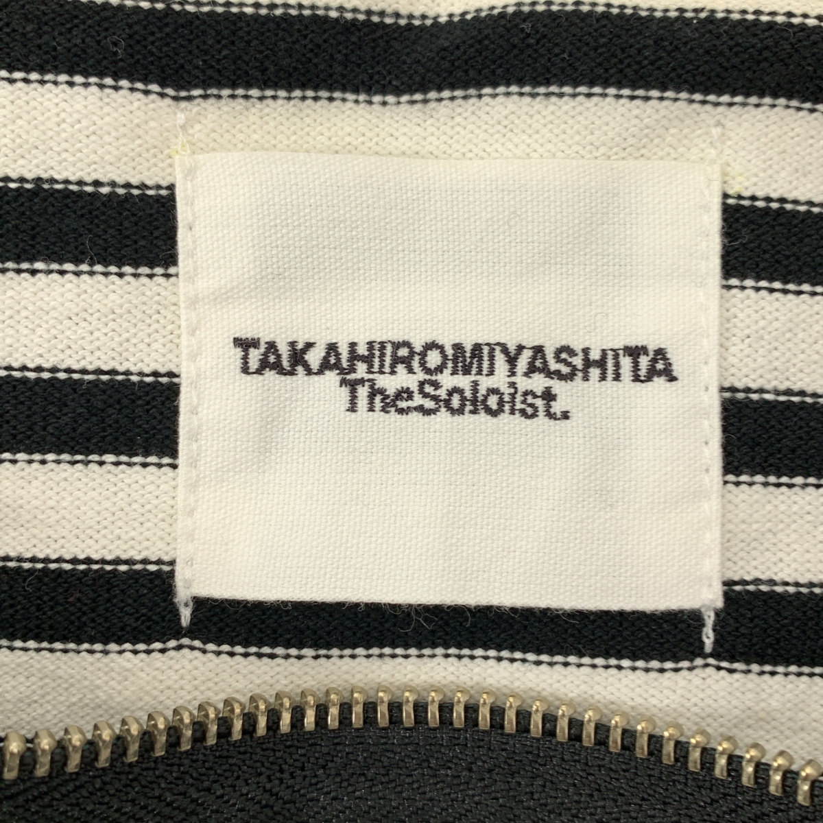 TAKAHIROMIYASHITA The Soloist / タカヒロミヤシタザソロイスト Striped Boat Neck Shirt ボーダー ジップ ボートネック Tシャツ