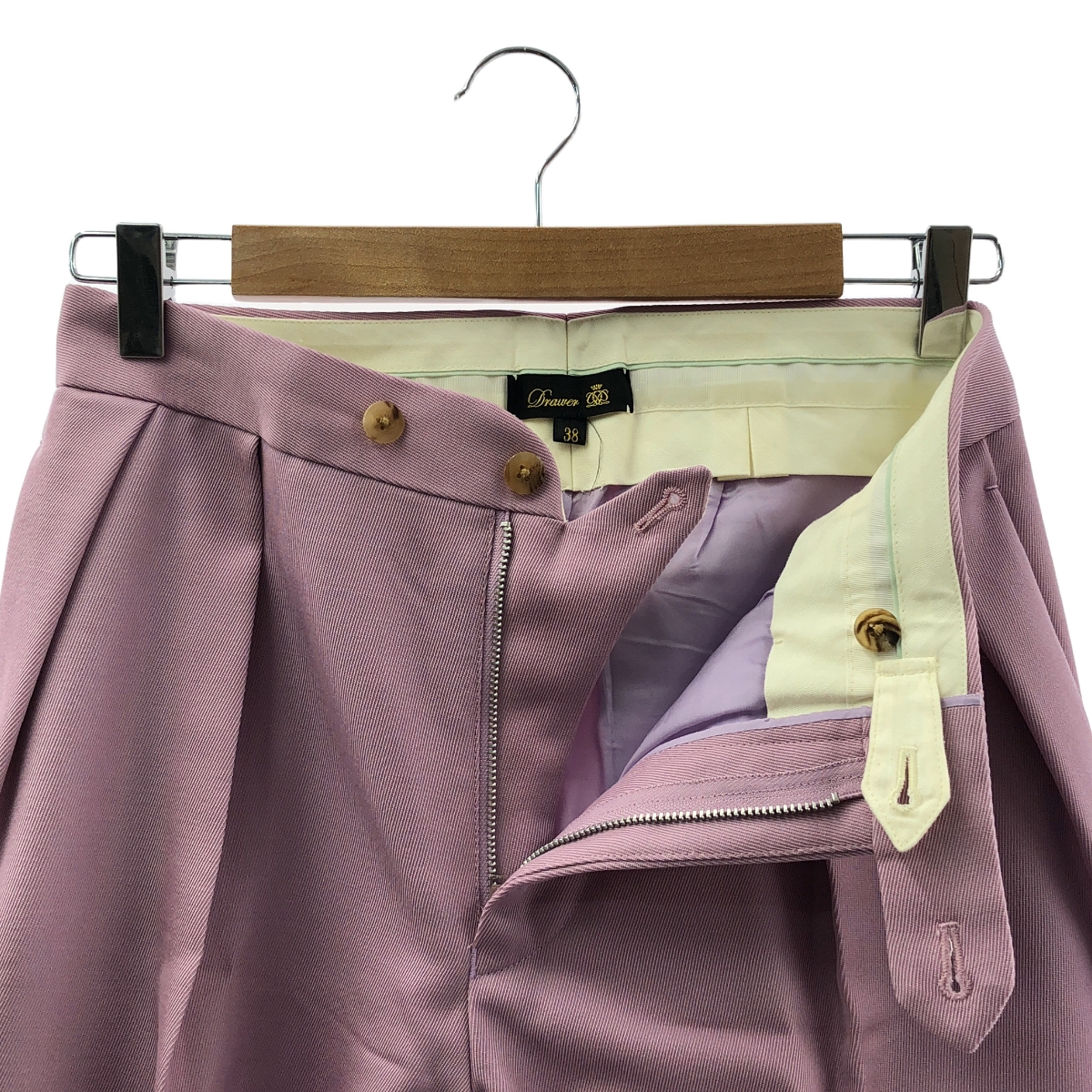 Drawer / ドゥロワー ギャバ 2タック スラックス パンツ