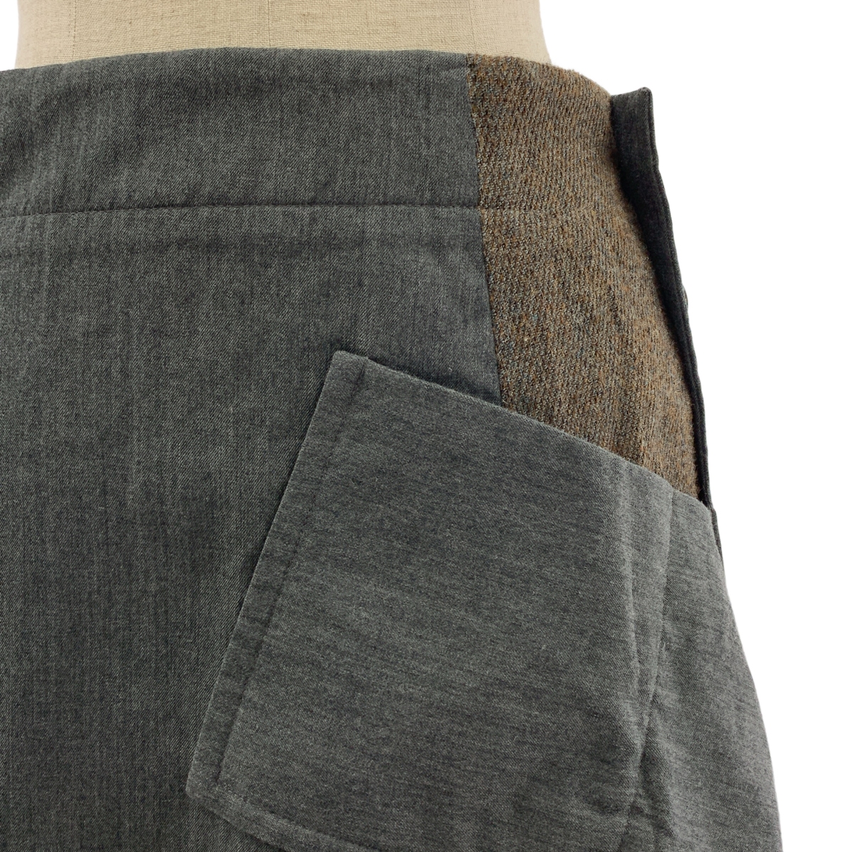 Y's / ワイズヨウジヤマモト ウール タック アシンメトリー ロングスカート