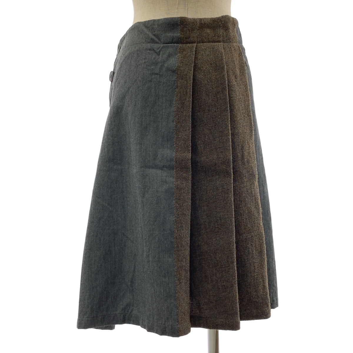 Y's / ワイズヨウジヤマモト ウール タック アシンメトリー ロングスカート