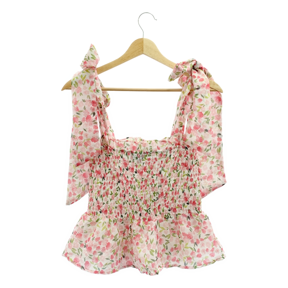 その他 Wild Hearts Cropped Top / 総柄 ビジュー 装飾 ギャザー ノースリーブ ブラウス / 裏地付き